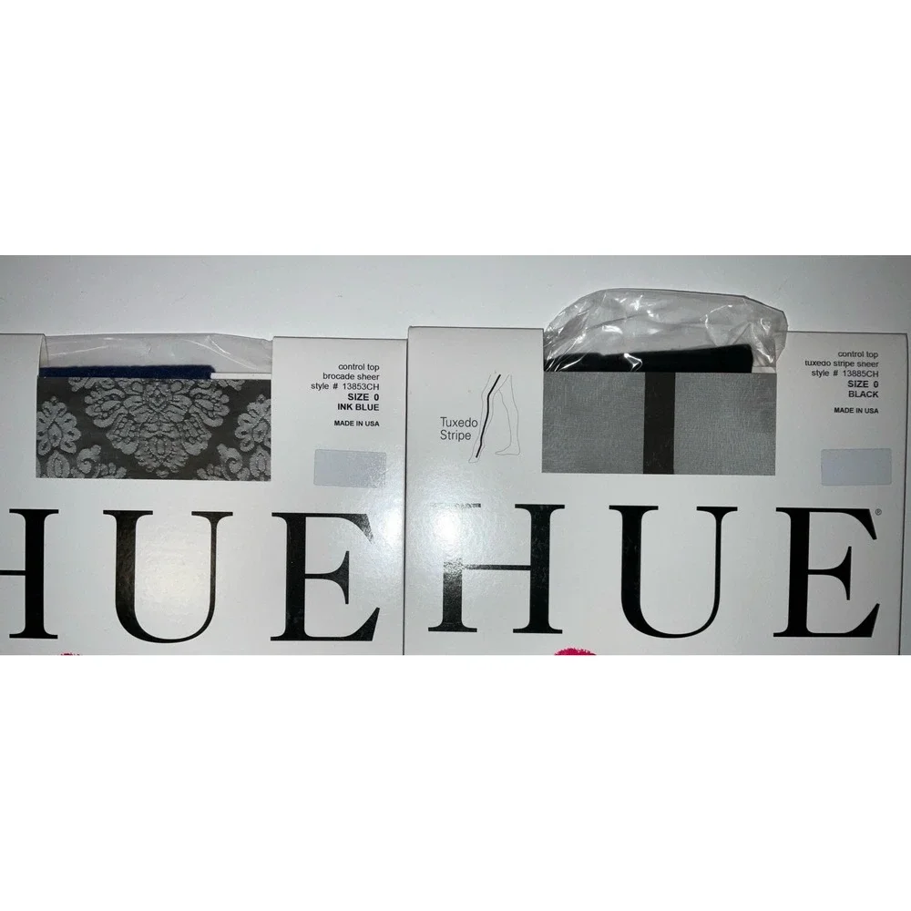 NIP Lot 6 Pairs HUE Gotta Have It! Fashion Sheers Control Top Pantyhose‎ Size 0